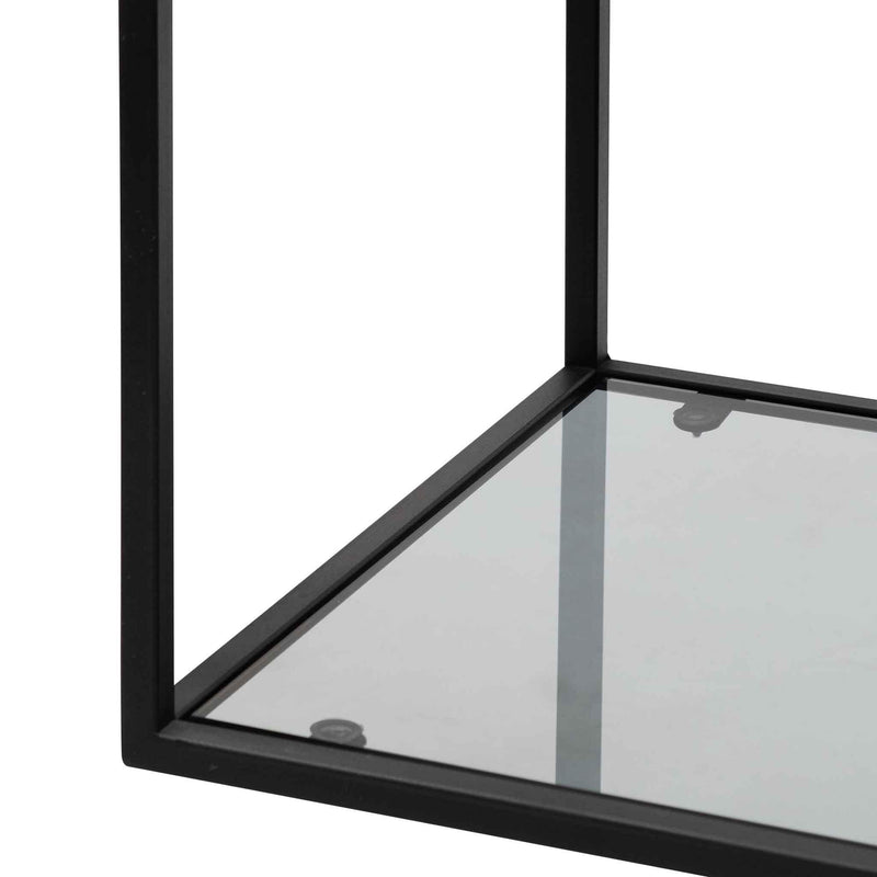 Calibre 1.2m Grey Glass Shelving Unit - Black Frame DT6389-KS-Book Shelf-Calibre-Prime Furniture