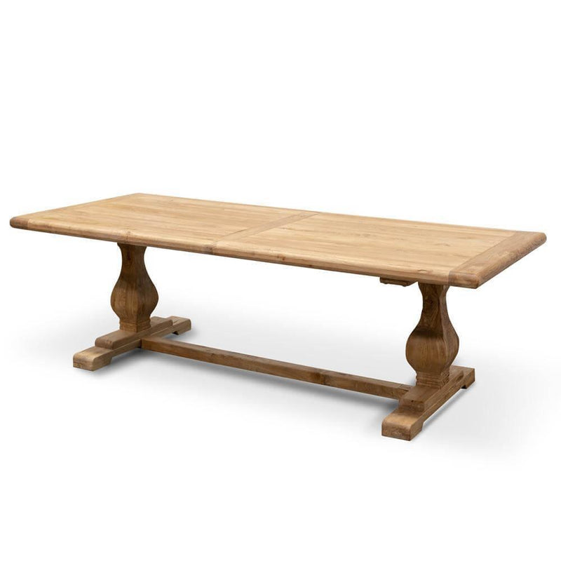 Calibre Elm Wood 2.4m Dining Table - Rustic Natural DT2408-Dining Tables-Calibre-Prime Furniture