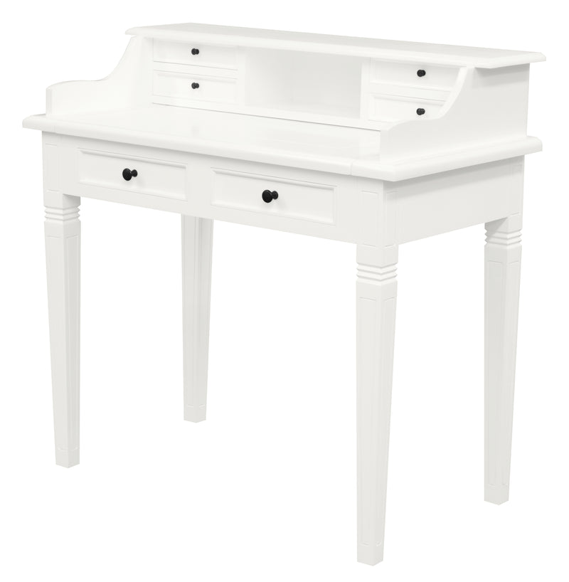 Winston 6 Drawer Writing Desk (White)-Desks-Centrum Furniture-Prime Furniture