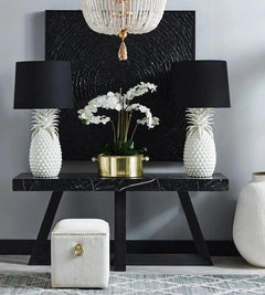 Cafe Lighting & Living Ebony Marble Console Table - Black - Console TableB315979320294107881+9320294107904 2
