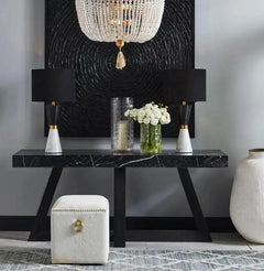 Cafe Lighting & Living Ebony Marble Console Table - Black - Console TableB315979320294107881+9320294107904 4
