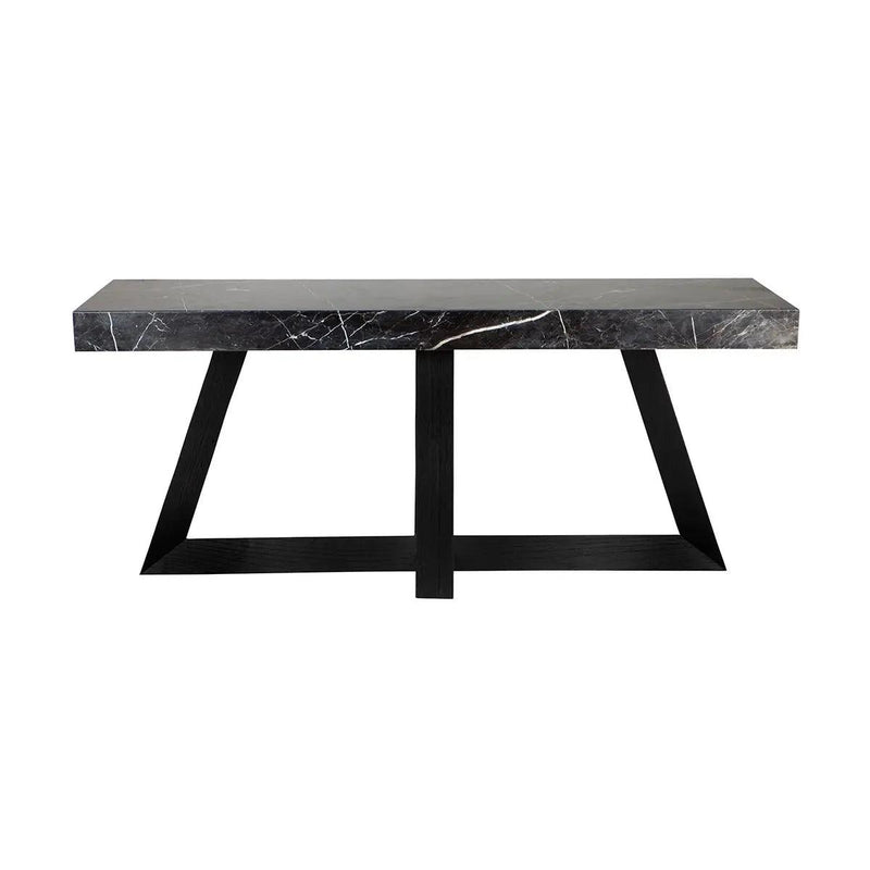Cafe Lighting & Living Ebony Marble Console Table - Black - Console TableB315979320294107881+9320294107904 1