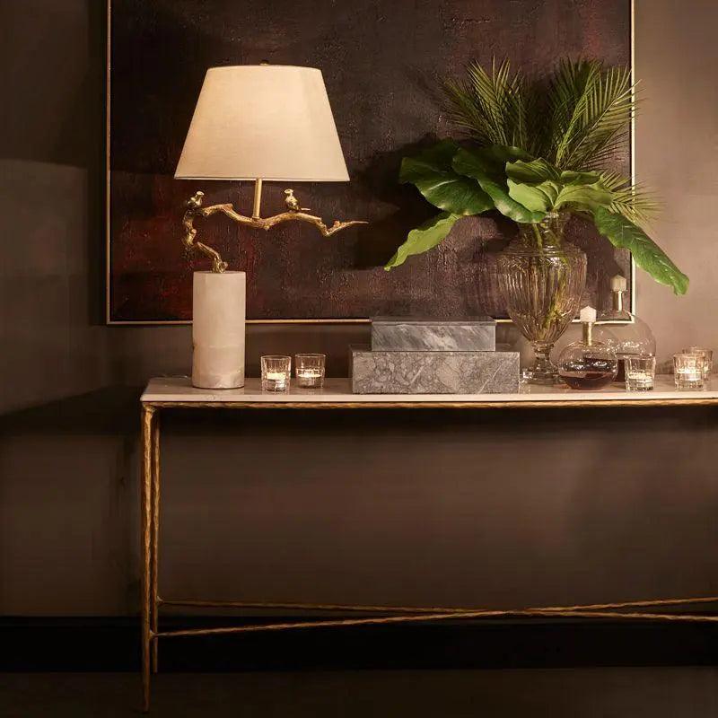 Cafe Lighting & Living Heston Marble Console Table - Large Brass - Console TableB321849320294114414+9320294114421 1