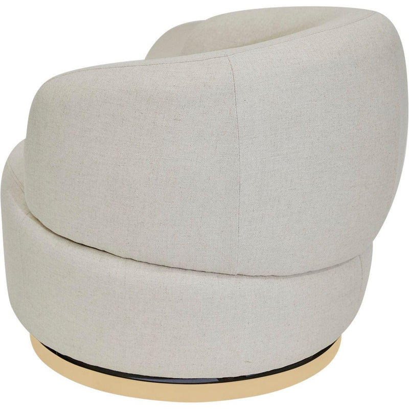 Cafe Lighting & Living Tubby Swivel Occasional Chair - Natural Linen-Chair-Cafe Lighting & Living-Prime Furniture