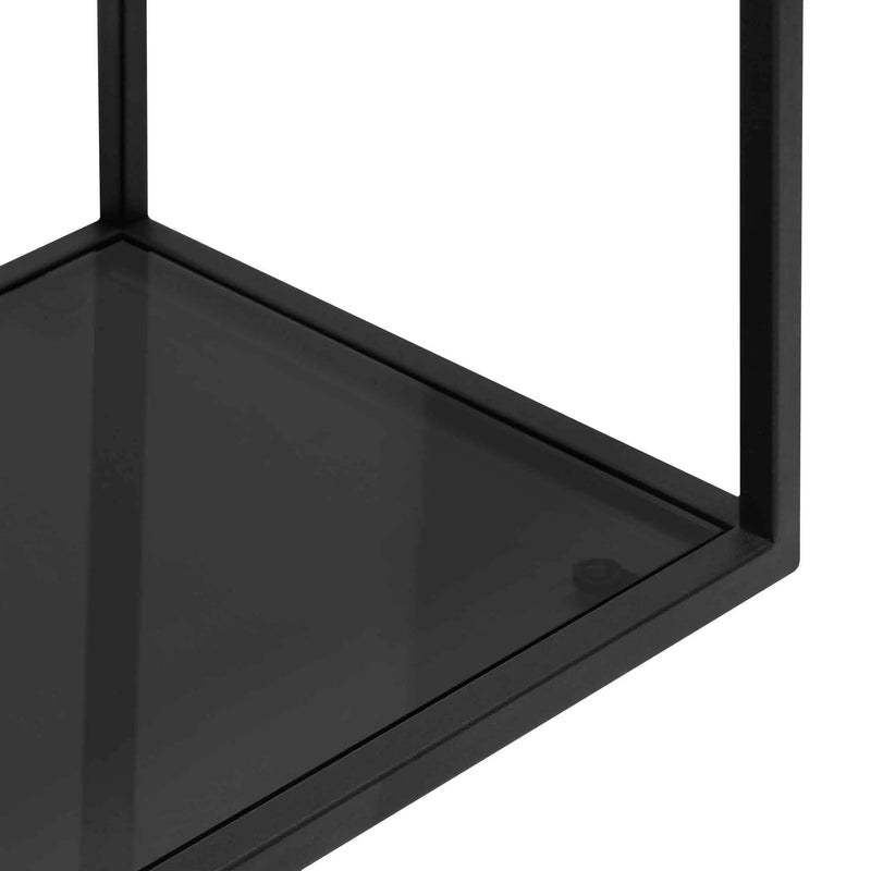 Calibre 1.2m Grey Glass Console Table - Black Base DT6388-KS - Console TablesDT6388-KS 1