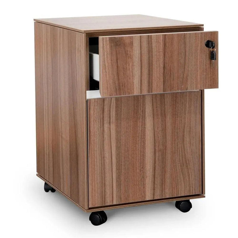 Calibre 2 Drawer Mobile Pedestal - Walnut - Storage CabinetOF294 1