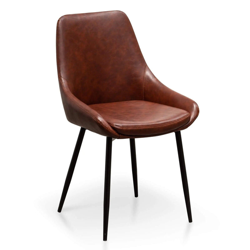 Calibre Dining Chair in Cinnamon Brown PU Leather (Set of 2) DC2981-SEx2 - Dining ChairsDC2981-SEx2 1
