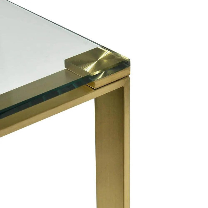 Calibre Glass Console Table - Brushed Gold Base DT2424-BS - Console TablesDT2424-BS 1