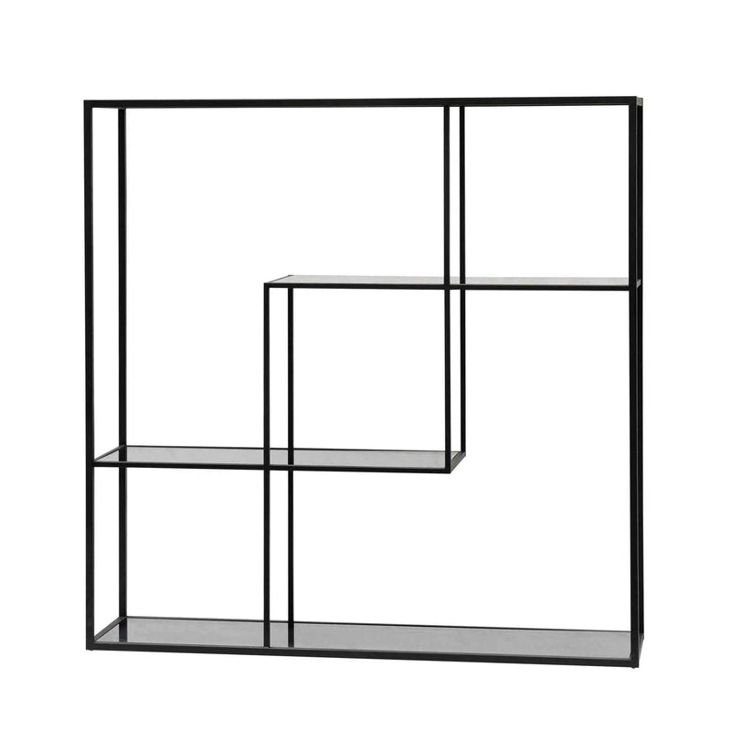 Calibre Grey Glass Small Shelving Unit - Black Frame DT6393-KS - Book ShelfDT6393-KS 1