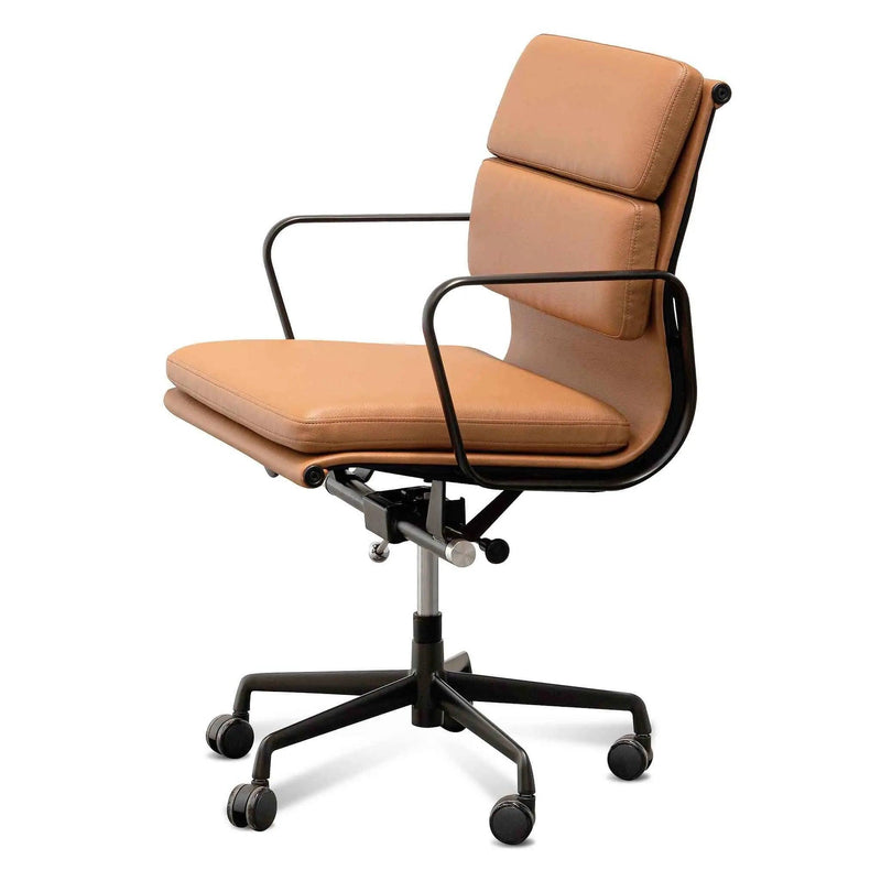 Calibre Low Back Office Chair - Saddle Tan in Black Frame OC6404-YS - Office/Gaming ChairsOC6404-YS 1