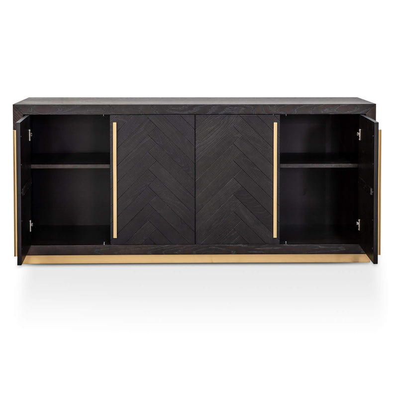Calibre Wide Sideboard - Black and Brass DT2806-VN-Sideboards-Calibre-Prime Furniture