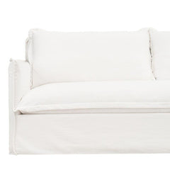 Cove 3 Seater Slip Cover Sofa - White Linen - Sofa330219320294129203 6