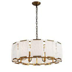 Florence Alabaster Pendant - Round Antique Brass - Chandeliers and Pendants208129320294128053 3