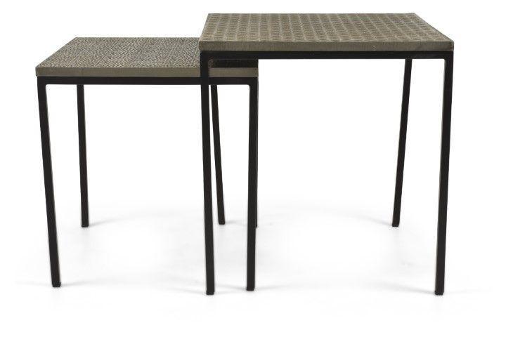 HG Living Jaipur Set Of 2 Iron Square Tables Silver MM08 - Coffee TableMM089332092123444 1
