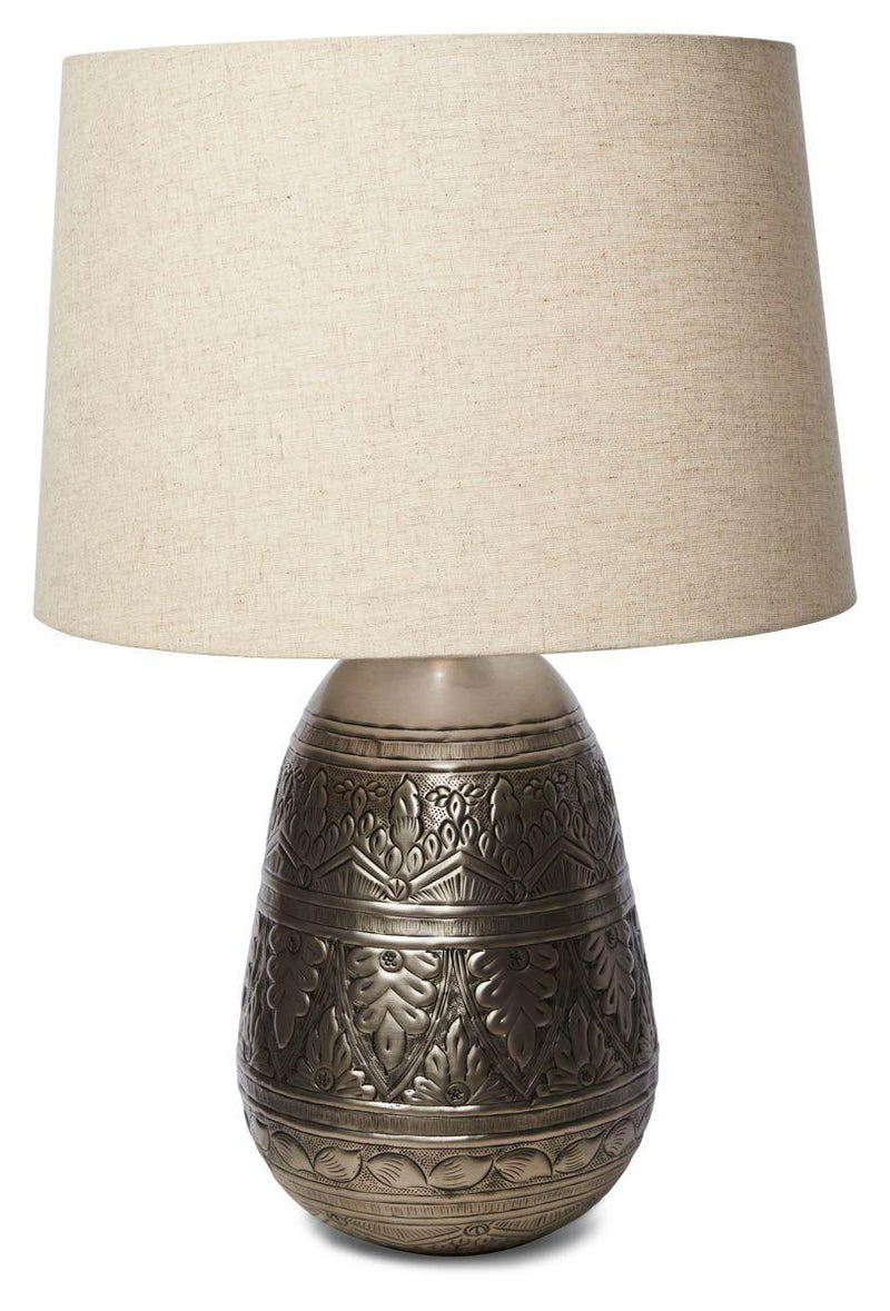 HG Living Jasper Metal Work Iron Table Lamp With Fabric Shade - Pewter/Grey - Table & Floor LampsVE439332092116811 1