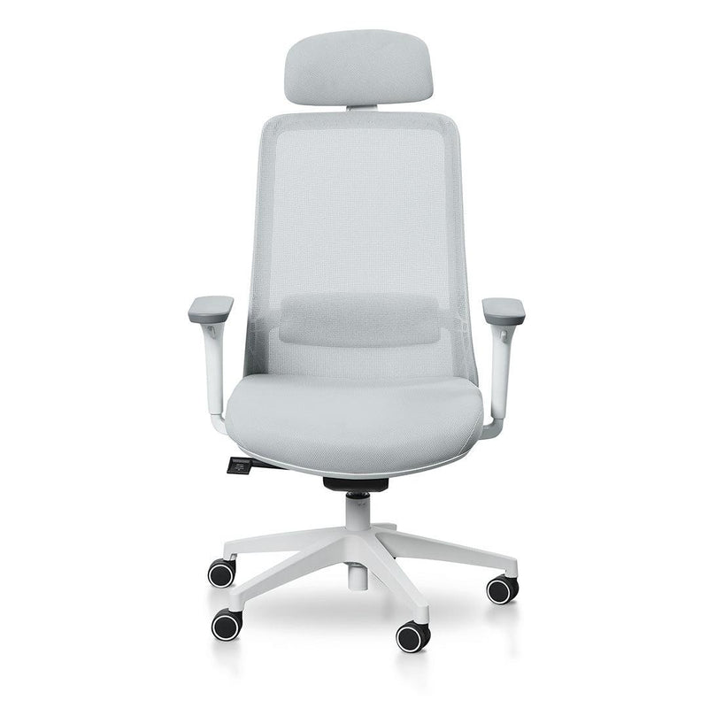 Mesh Office Chair - Cloud Grey with White Base - Office/Gaming ChairsOC8505-LF 1