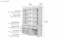 NovaSolo Kitchen Hutch Cabinet with 5 Doors 3 Drawers BCA614 - HutchBCA6148994921004426 6