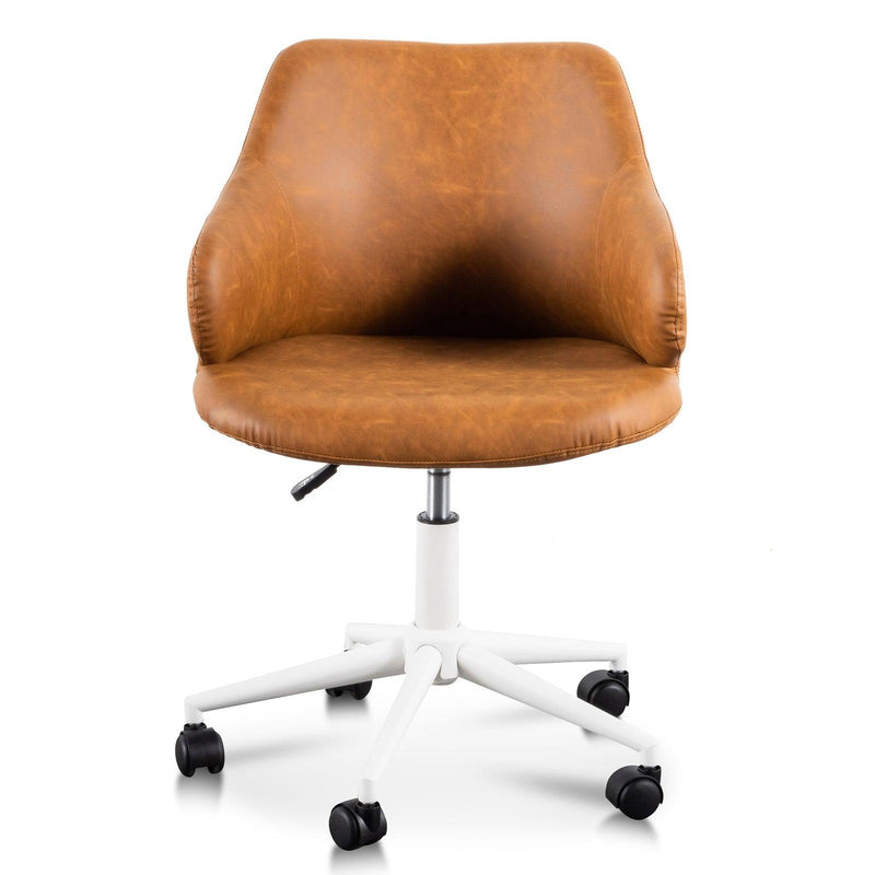 Office Chair - Tan with White Base - Office/Gaming ChairsOC6195-LF 1