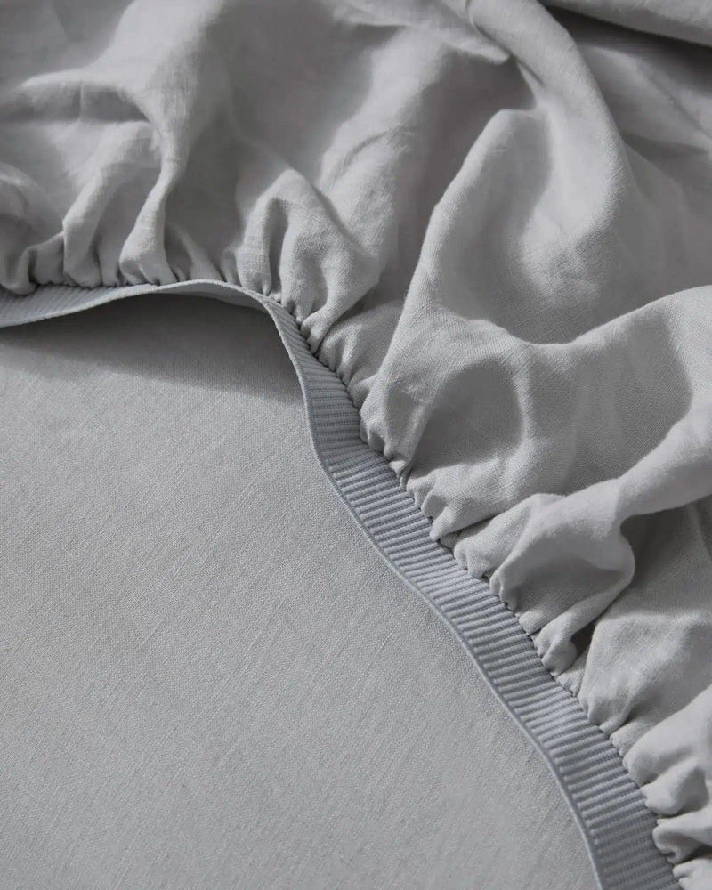 Weave Ravello Linen Fitted Sheet - Silver - Sheets & Pillow CasesDRV16SILV 1