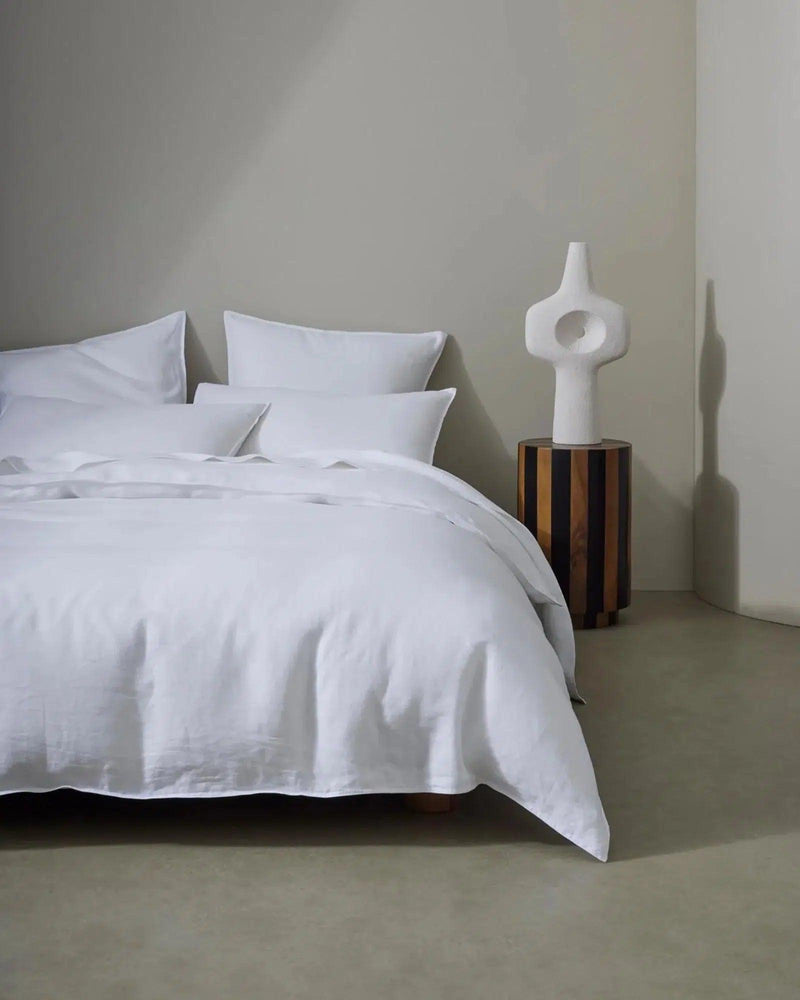 Weave Ravello Linen Fitted Sheet - White - Sheets & Pillow CasesDRV16WHIT 1