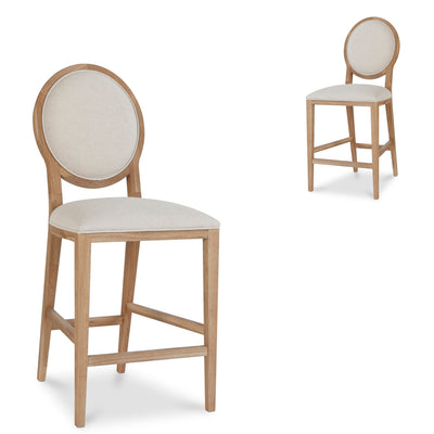 65cm Bar Stool - Light Beige (Set of 2)-Bar stool-Calibre-Prime Furniture