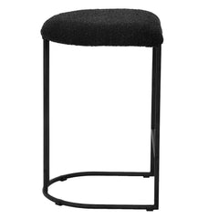 65cm Bar Stool - Black Boucle (Set of 2)-Bar stool-Calibre-Prime Furniture