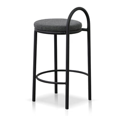 63cm Fabric Bar Stool - Charcoal Grey (Set of 2)-Bar stool-Calibre-Prime Furniture