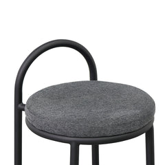 63cm Fabric Bar Stool - Charcoal Grey (Set of 2)-Bar stool-Calibre-Prime Furniture