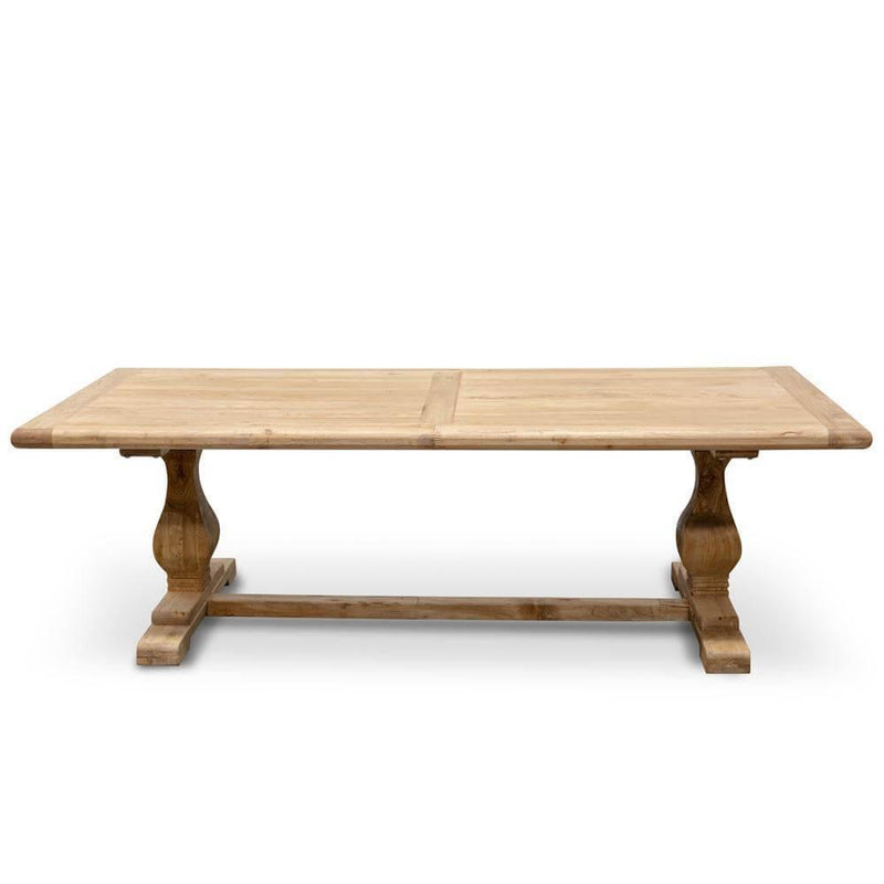 Calibre Elm Wood 2.4m Dining Table - Rustic Natural DT2408-Dining Tables-Calibre-Prime Furniture