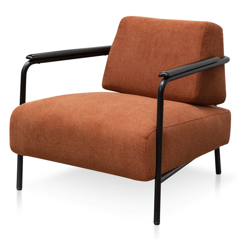 Calibre Fabric Armchair - Burnt Orange - Black Legs LC6103-IG-Arm Chairs-Calibre-Prime Furniture