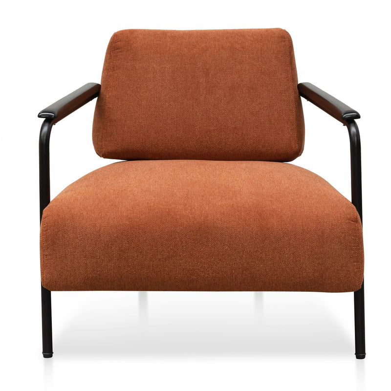 Calibre Fabric Armchair - Burnt Orange - Black Legs LC6103-IG-Arm Chairs-Calibre-Prime Furniture