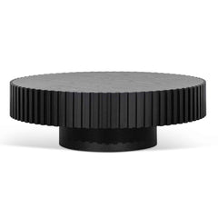 Calibre Oak Round Coffee Table - Black CF6453-CN-Coffee Tables-Calibre-Prime Furniture