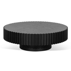 Calibre Oak Round Coffee Table - Black CF6453-CN-Coffee Tables-Calibre-Prime Furniture