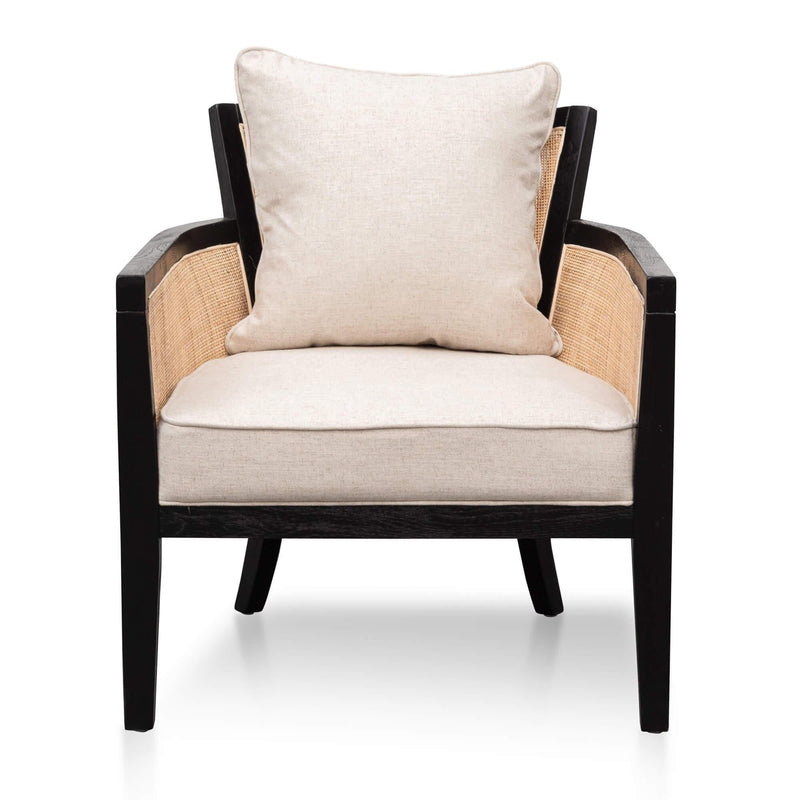 Calibre Rattan Armchair - Black and Sand White LC6072-CH-Arm Chairs-Calibre-Prime Furniture