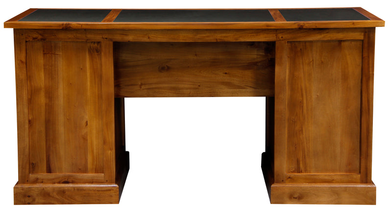 Tasmania Leatherette Executive Desk (Light Pecan)-Desk-Centrum Furniture-Prime Furniture