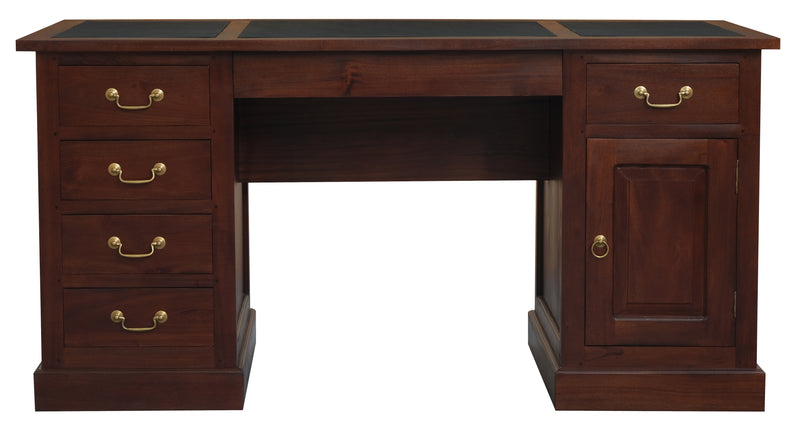 Tasmania Leatherette Executive Desk (Mahogany)-Desk-Centrum Furniture-Prime Furniture