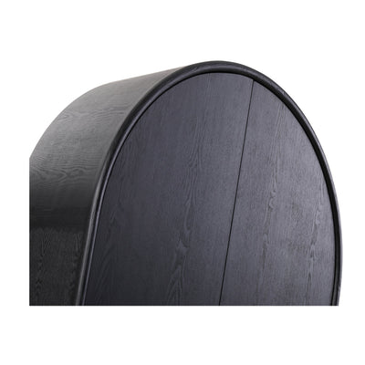 150cm (H) Ash Curve Cabinet - Full Black-Cabinet-Calibre-Prime Furniture