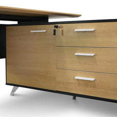 Calibre 1.95m Executive Desk Right Return - Black Frame-Prime Furniture-Prime Furniture