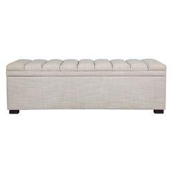 Soho Storage Bench Ottoman - Off White Linen-Ottoman-Cafe Lighting & Living-Prime Furniture