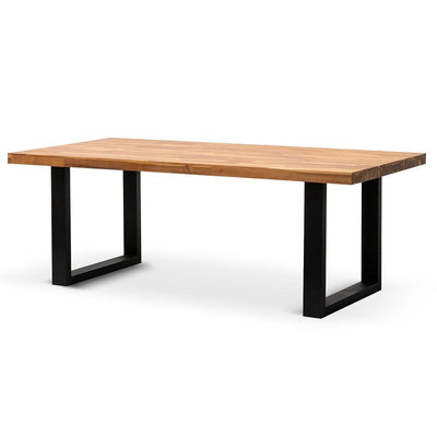 2.1m Dining Table - Natural with Black Leg - Dining TableDT6725-EM 1