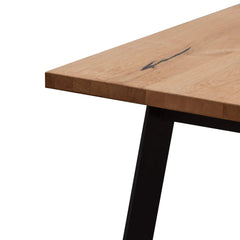 2.2m Straight Top Dining Table - Rustic Oak Veneer - Trapezium Legs - Dining TablesDT6060-SI 4