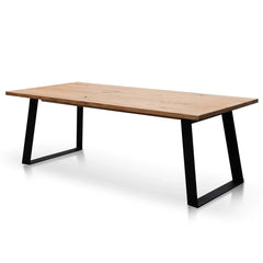 2.2m Straight Top Dining Table - Rustic Oak Veneer - Trapezium Legs - Dining TablesDT6060-SI 2