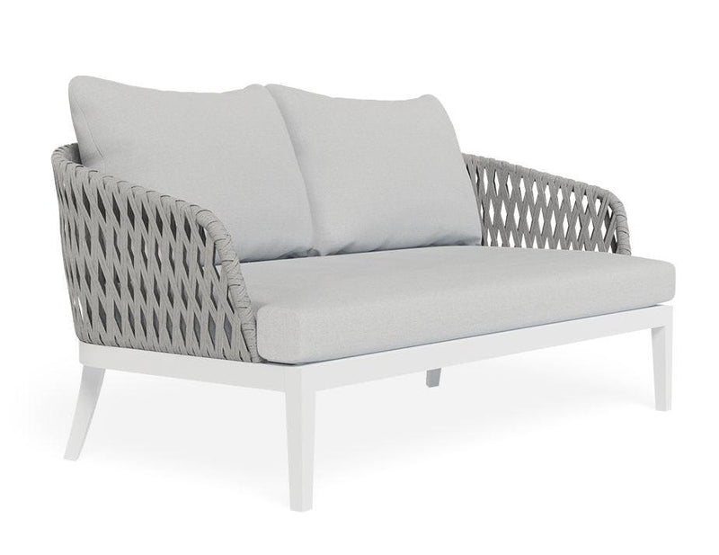 Alma Lounge Chair - Outdoor - Two Seater - White - Light Grey Cushion - C1410512679356182096043 1