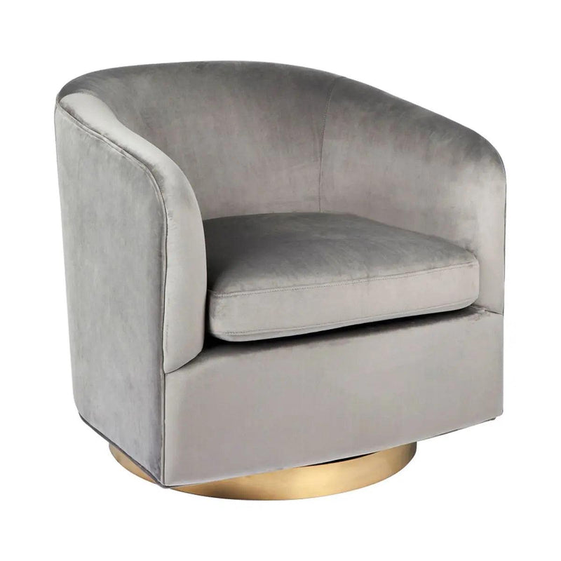 Cafe Lighting & Living Belvedere Swivel Occasional Chair - Charcoal Velvet - Chair317629320294108062 1