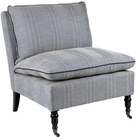 Cafe Lighting & Living Candace Occasional Chair - Chevron Blue Linen 31024 - Chair310249320294092842 1