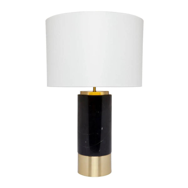Cafe Lighting & Living Paola Marble Table Lamp - Black w White Shade-Table Lamp and Shade-Cafe Lighting & Living-Prime Furniture