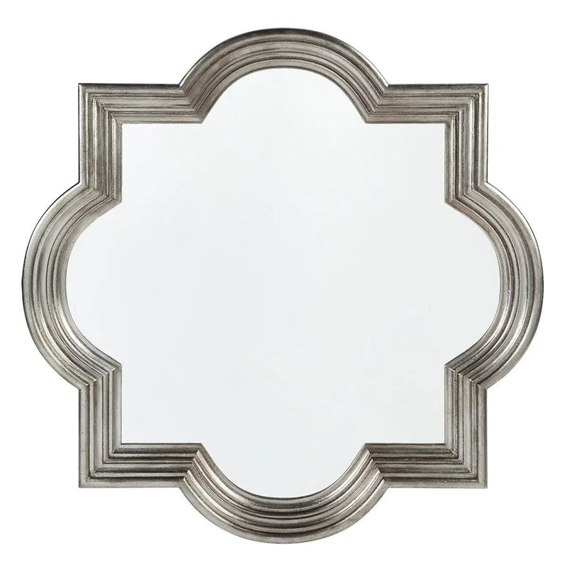 Cafe Lighting & Living Quatrefoil Marrakech Wall Mirror - Large Antique Silver - Mirror402209320294086469 1