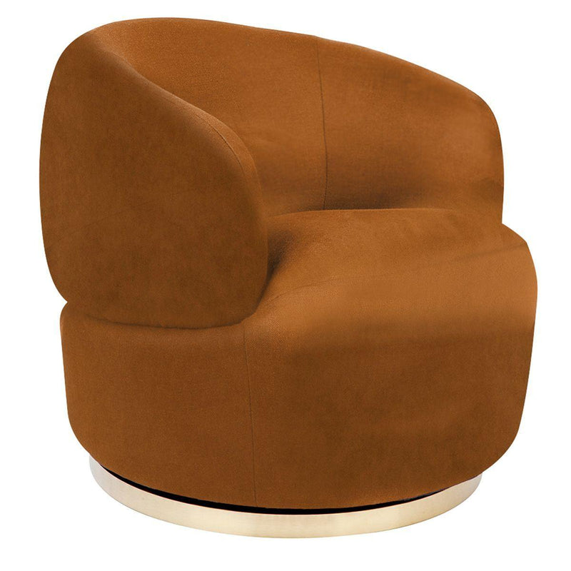 Cafe Lighting & Living Tubby Swivel Occasional Chair - Caramel Velvet - Chair325659320294119501 1