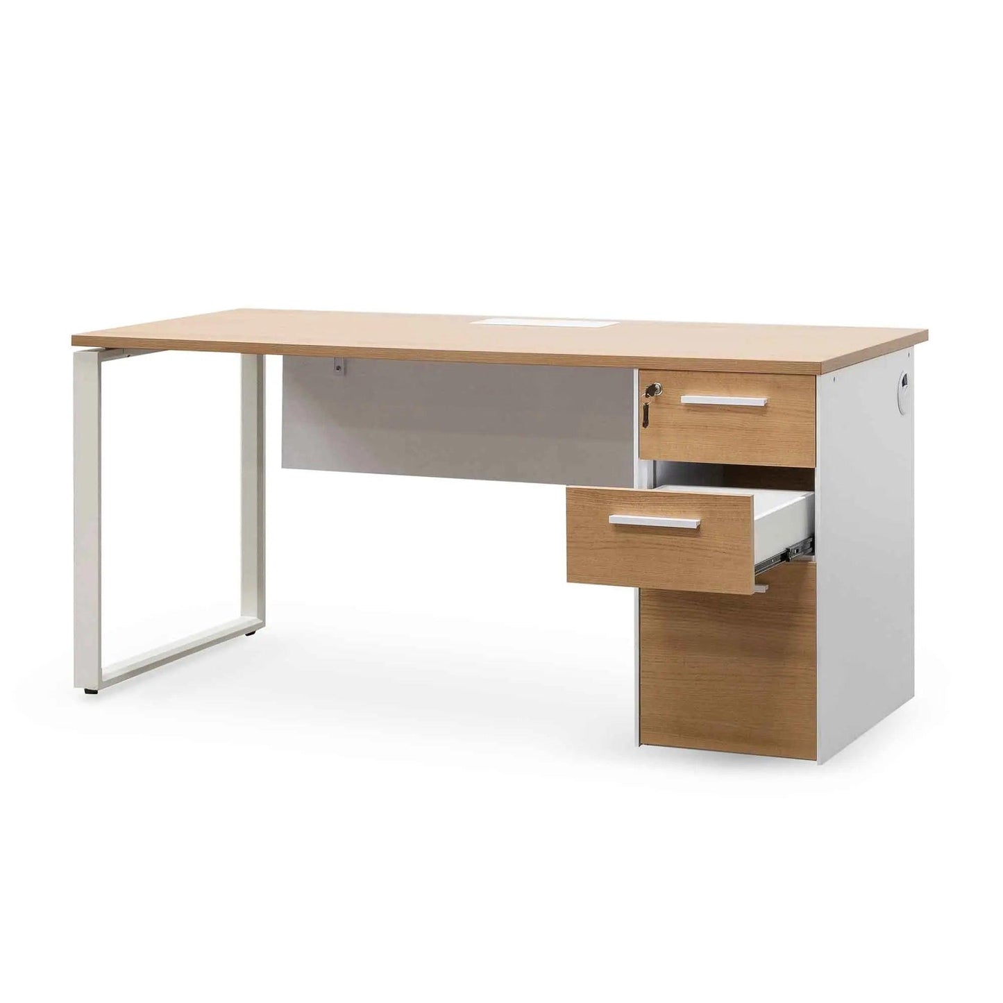 Calibre 1 Seater Office Desk - Natural and White OT6541-SN - Office DesksOT6541-SN 4