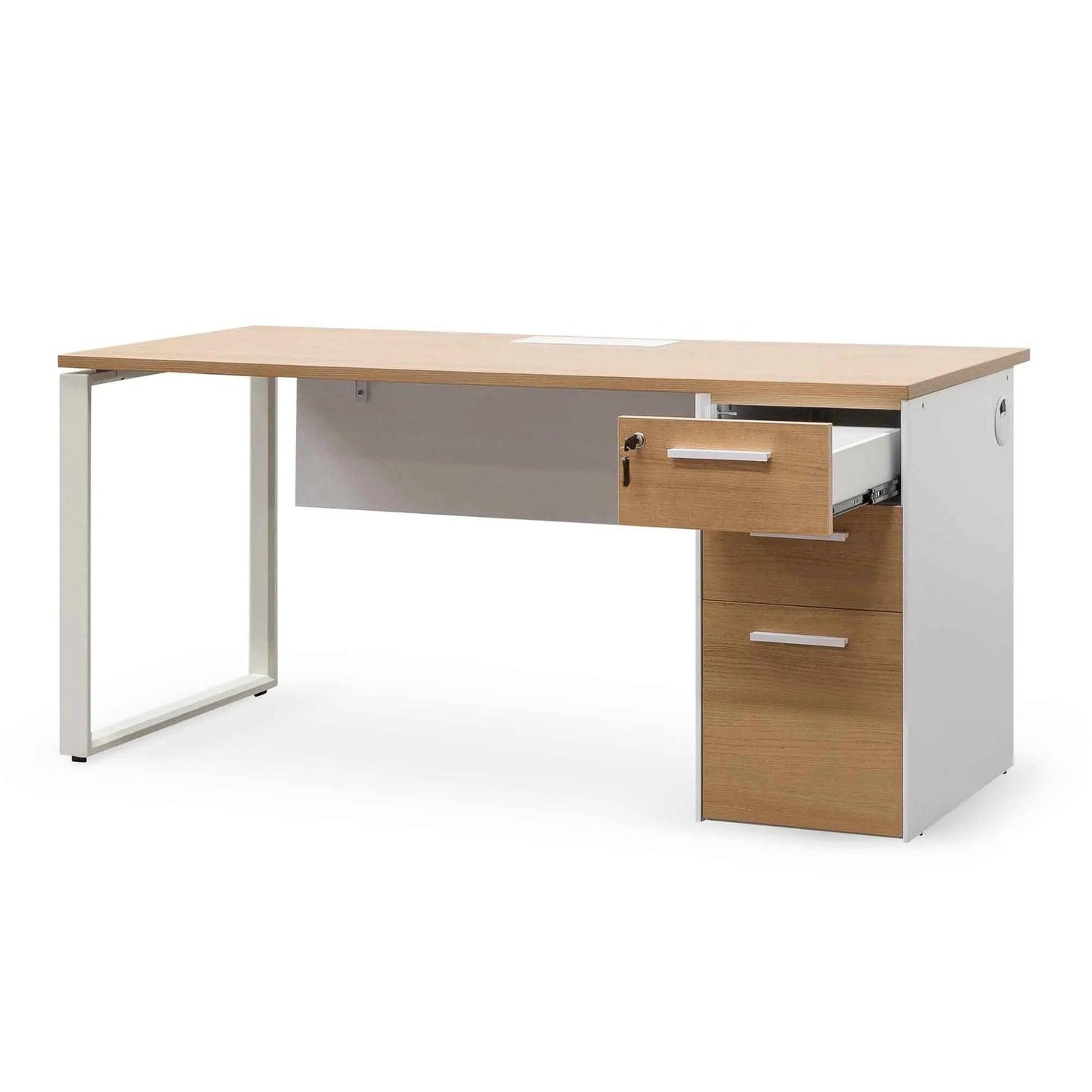 Calibre 1 Seater Office Desk - Natural and White OT6541-SN - Office DesksOT6541-SN 5